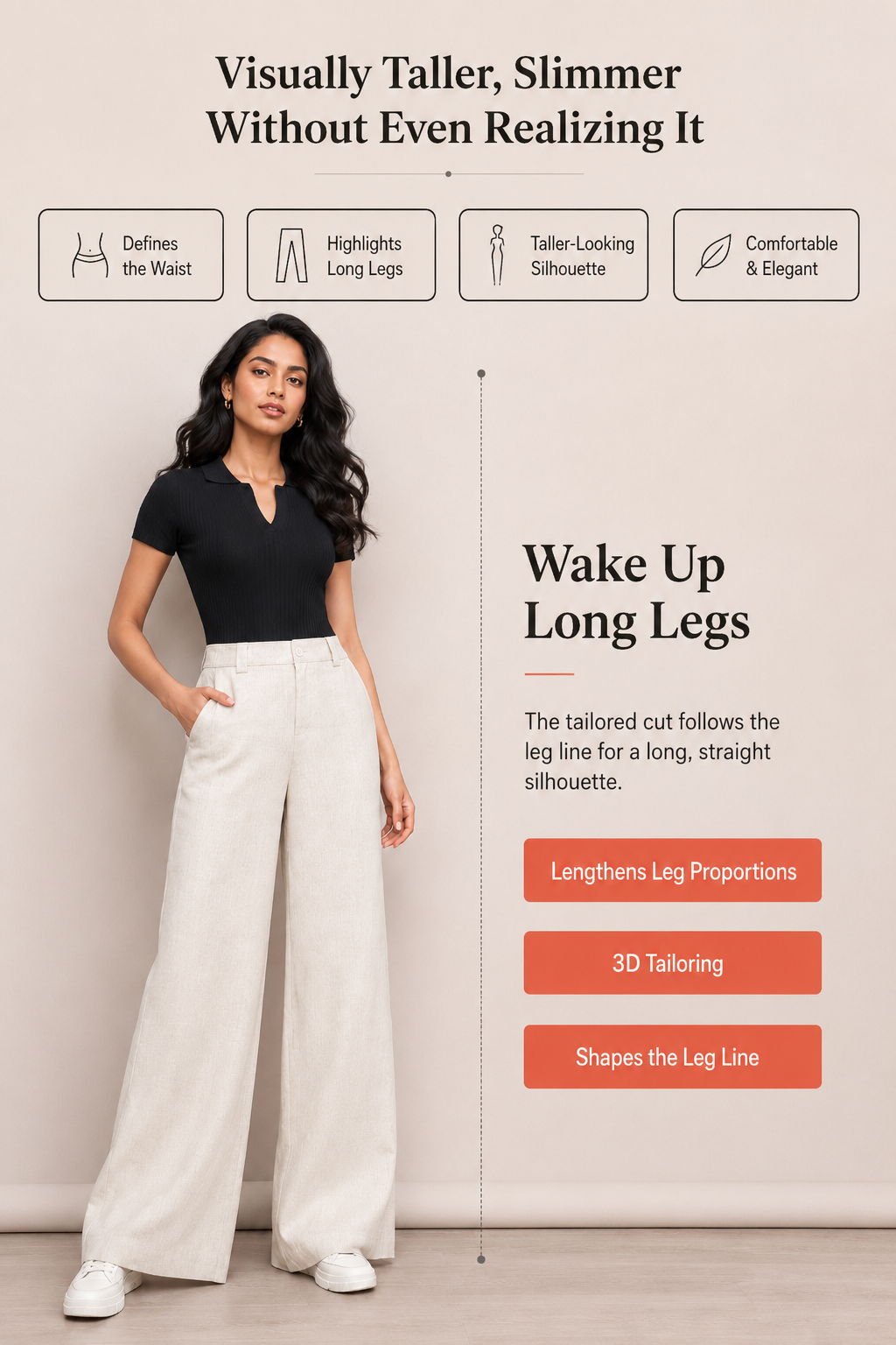White linen pants with natural slub texture and clean summer shape