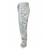 White leather biker pant men's lace-up moto trousers