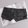 Women's faux leather corset belt with button fastening