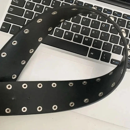 Wide faux leather belt for women jeans