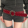 Wide faux leather belt for women jeans 1