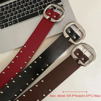 Wide faux leather belt for women jeans