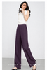 High waist wide leg linen pants women