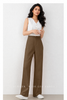 High waist wide leg linen pants women