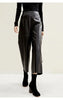 Women’s Cropped Lambskin Leather Wide Leg Pants