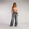 Women’s Denim Overalls Baggy Y2K Cargo Pocket Style