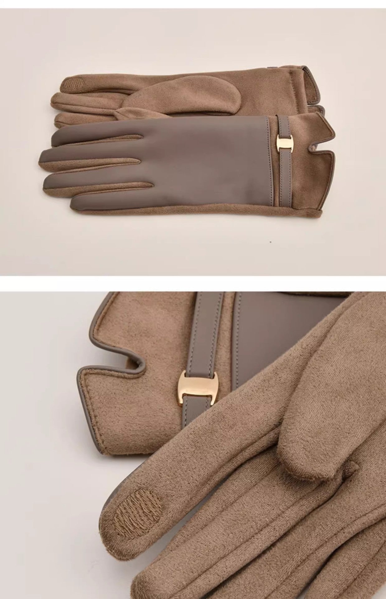 Women leather gloves for winter warmth