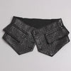 Women's faux leather corset belt with button fastening