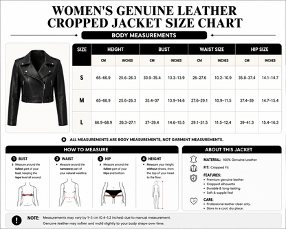 Women cropped leather jacket for commuter style