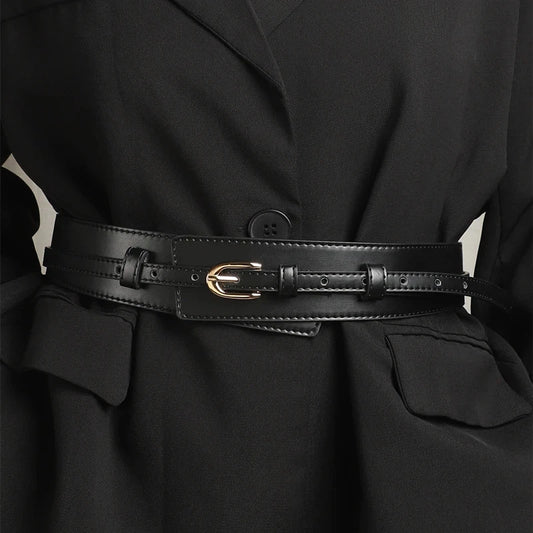 Women's faux leather belt with adjustable buckle 1 105 cms