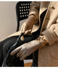 Women leather gloves for winter warmth