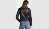 black leather jacket women