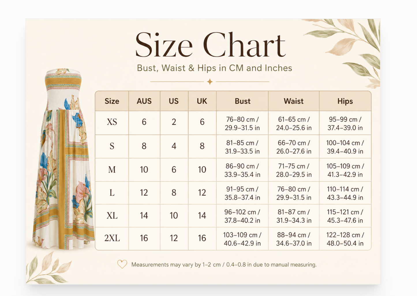 Women Long Dress Strapless Floral Holiday Print