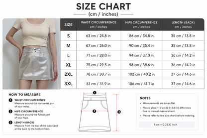 Women mini silver metallic skirt