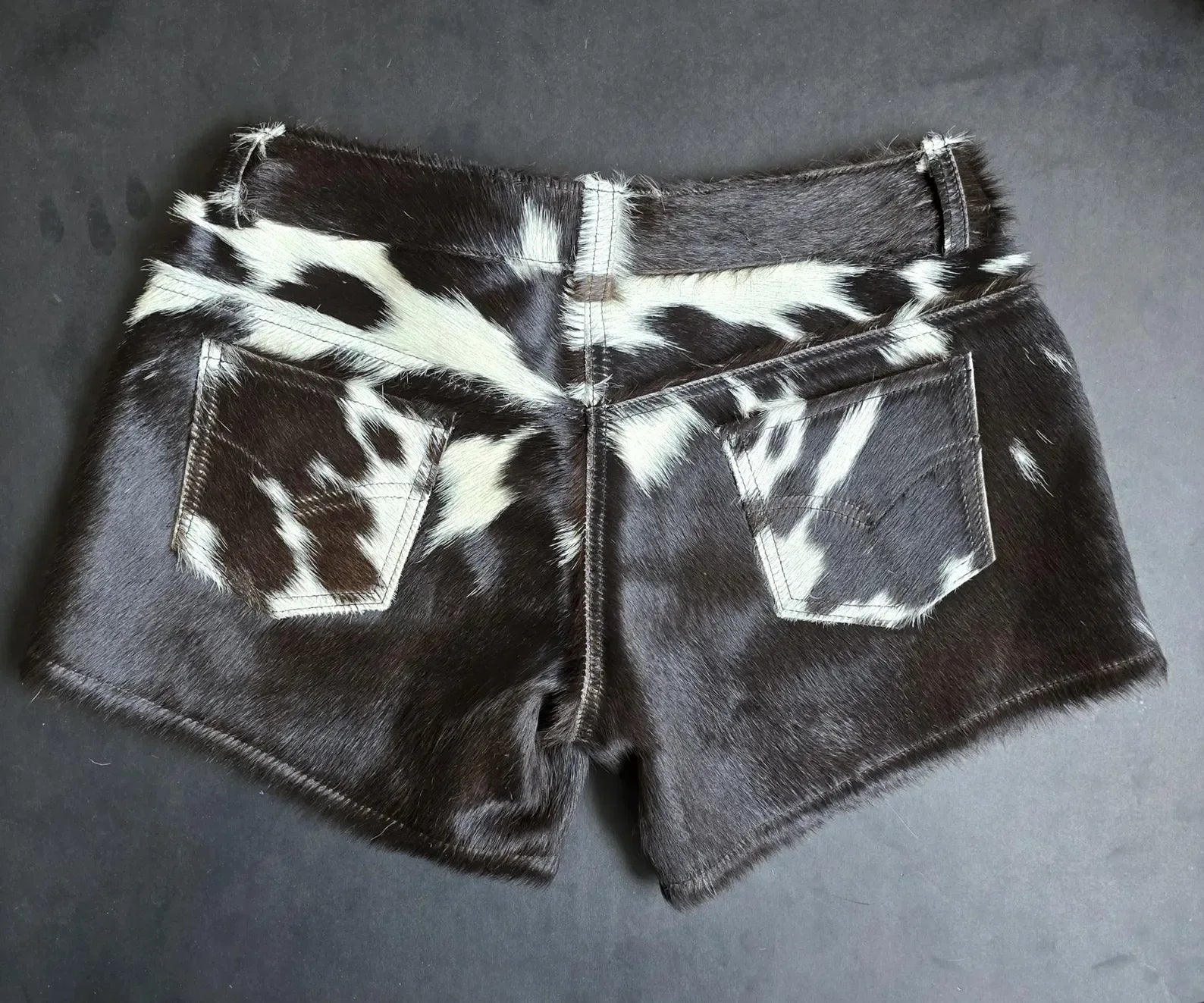 Women Cowhide Shorts Mini Hair On Hide Leather