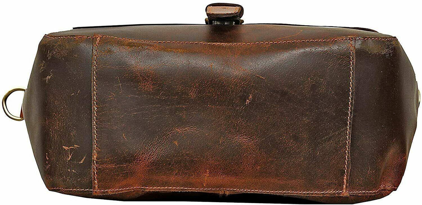 Leather messenger bag for women crossbody