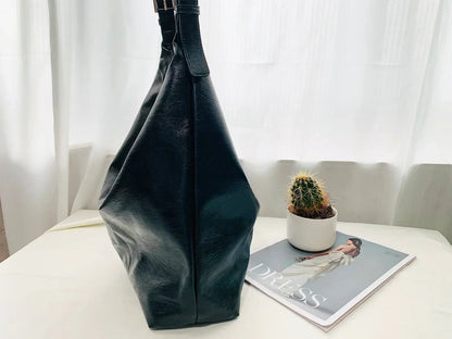 Leather Tote Shoulder Purse for Women Zipper Bag