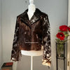 women cowhide leather coat with fringe