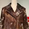 women cowhide leather coat with fringe