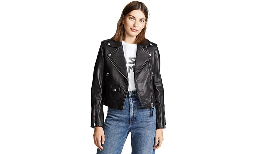 black leather jacket women