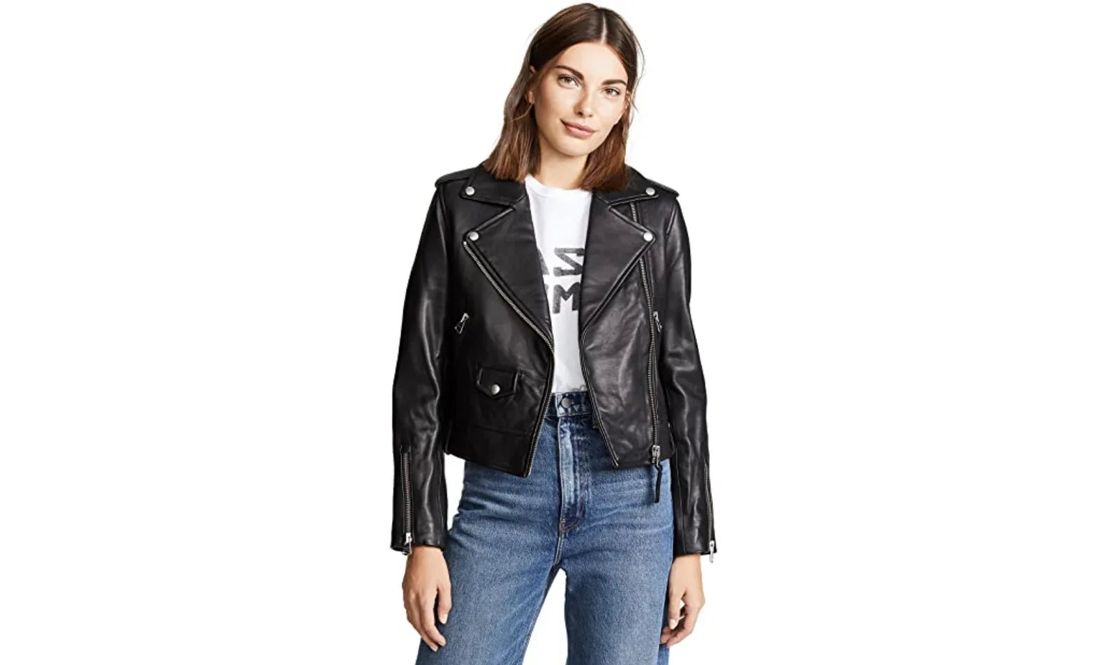 black leather jacket women
