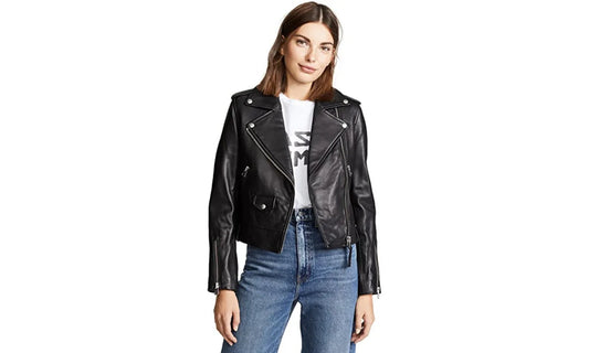 black leather jacket women
