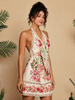 Floral halter mini summer dress for vacations