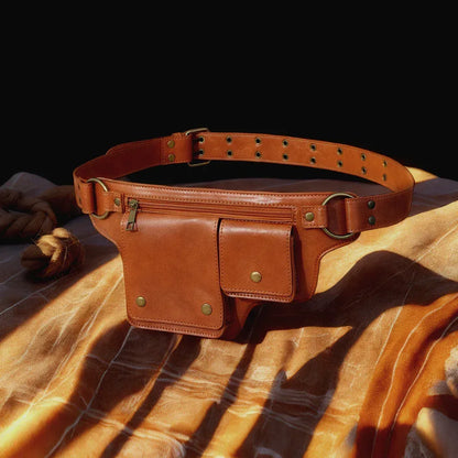 Women's PU Leather Waist Bag with Zip Pockets 3