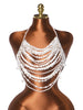 Women’s Pearl Body Chain Top with Layered Beads