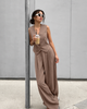 Women’s Pinstripe Two-Piece Vest and Wide-Leg Trouser Set
