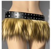 women faux leather tassel belt skirt rave studded waist fringe