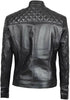 Black Slim Fit Leather Jacket Women Quilted Biker