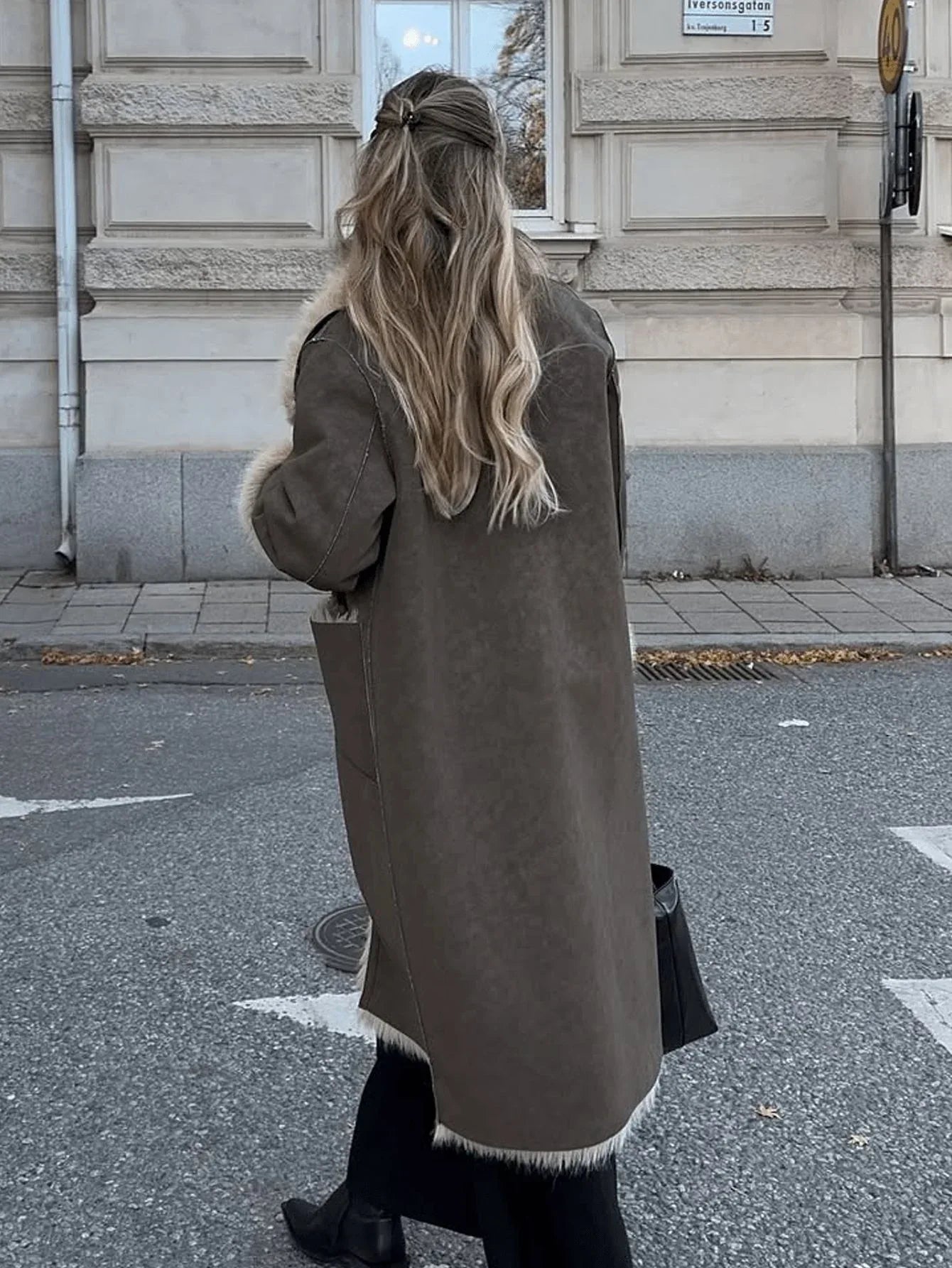 Women’s Reversible Faux Fur Long Winter Coat