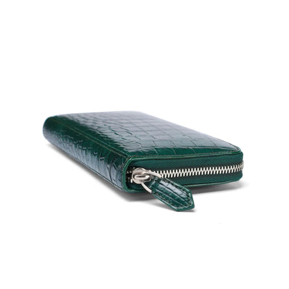 Women's Crocodile Leather Zip Around Long Wallet