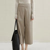Women’s Cropped Lambskin Leather Wide Leg Pants 1 S