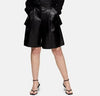 Women’s Leather Shorts in Black High Waist Bermuda Style