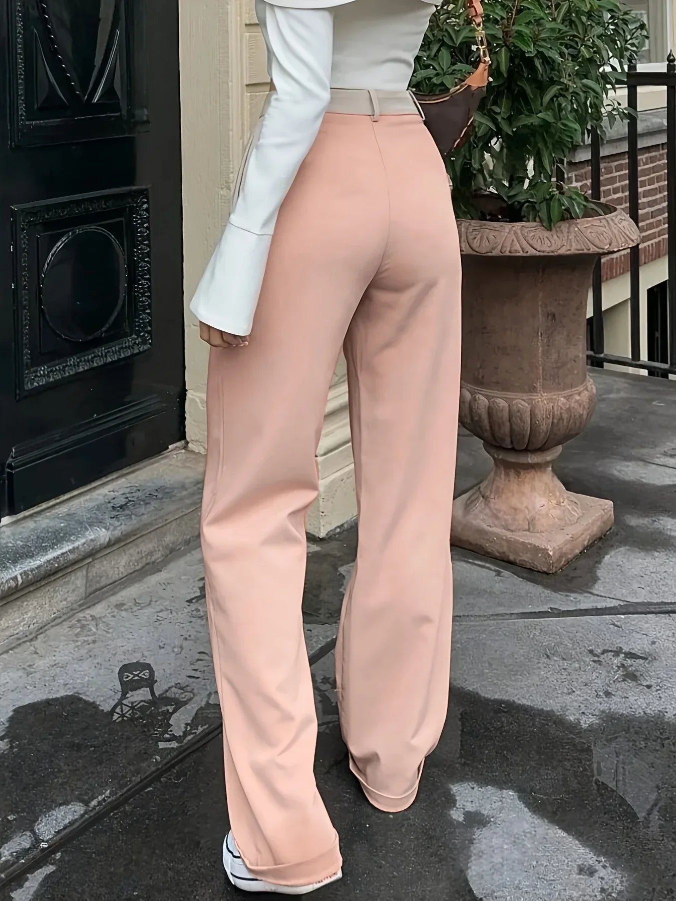 Women's High Waisted Pleated Office Pants