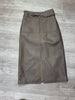 Women's Sheepskin Leather Midi Skirt with Belt 2 S