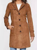 Suede Trench Coat Women Brown Long
