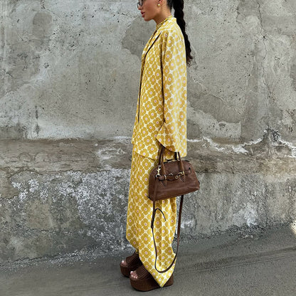 Yellow daisy print commuter co ord set