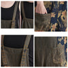 Floral denim overalls for women wide leg suspender pants