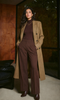 Wool long coat with smooth lining, flap pockets and relaxed sleeve shape