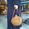 Bali Rattan Pot Bag With Lid and Arched Handle Style 2