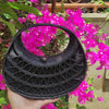 Ata Black Half Moon Bag With Lattice Woven Handle