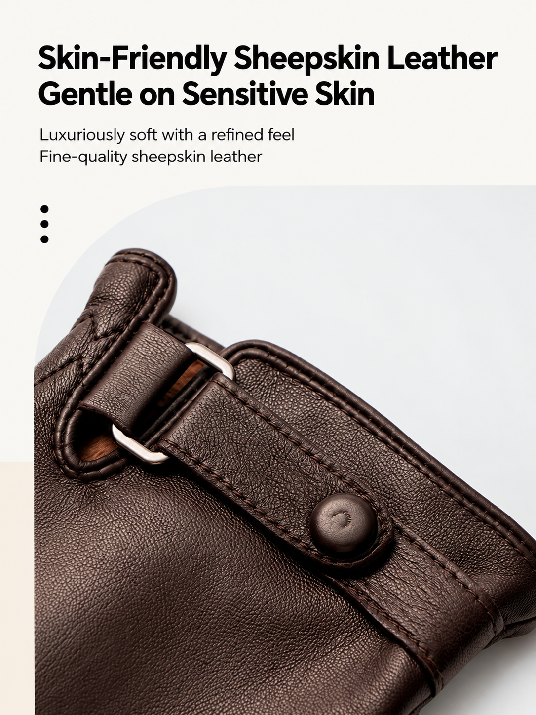 Men’s Sheepskin Leather Gloves for Warm Touchscreen Driving