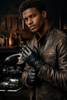 Men’s Leather Motorcycle Gloves in Top-Grain Cowhide for Riding