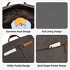 Canvas Garment Bag with Top-Grain Cowhide Leather and Foldable Suit Carrier