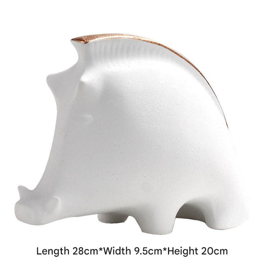 Modern Art Wild Boar Ornament Resin Sculpture for Home Décor