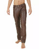 Men's Genuine Leather Brown Pants Trouser