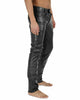 Real Leather Black Pants Men's